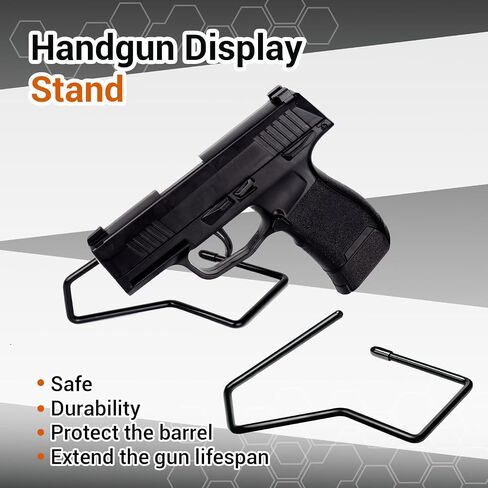 10 Pack Pistol Display Stand,Handgun Holder for Most Pistols | Non-Slip Metal Handgun Stand with Protective Coating, Space-Saving Pistols Holder for Gun Safe Cabinets , Ideal Gift for Men in Saudi Arabia