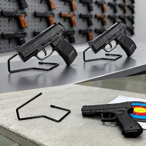 10 Pack Pistol Display Stand,Handgun Holder for Most Pistols | Non-Slip Metal Handgun Stand with Protective Coating, Space-Saving Pistols Holder for Gun Safe Cabinets , Ideal Gift for Men in Saudi Arabia