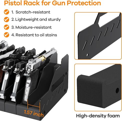 JBBTOOL Pistol Rack for Gun Safe, Gun Cabinet Accessories, Soft Foam Gun Storage Organizer with Slots, Compatible with Size Firearm, Revolver Pistols Holder in Saudi Arabia