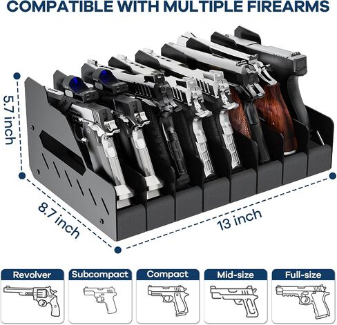 JBBTOOL Pistol Rack for Gun Safe, Gun Cabinet Accessories, Soft Foam Gun Storage Organizer with Slots, Compatible with Size Firearm, Revolver Pistols Holder in Saudi Arabia