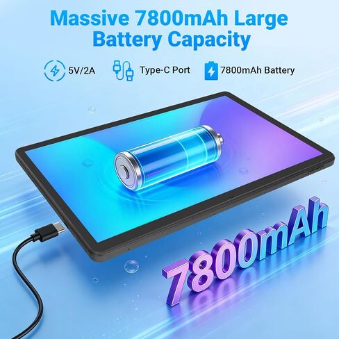 11 Inch 2 in 1 Android 16 Tablet with Keyboard Mouse Pen Case, 30GB RAM 128GB 1TB Expandable, 7800mAh Battery, HD Screen Widevine L1, Dual Cameras Face Unlock, WiFi 6 BT 5.4 Tablets Bundle in Saudi Arabia