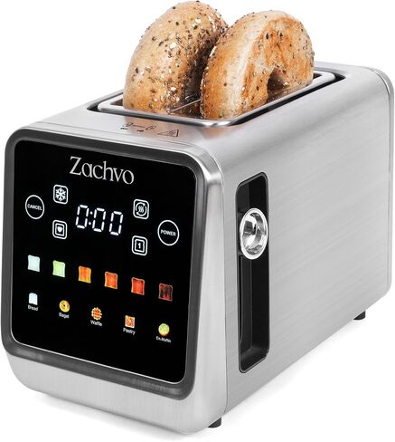 2 Slice Touchscreen Toaster with Digital Countdown & Bagel Mode | 1.5" Wide Slots, Single-Side Toasting, Bread, Waffle & Muffin Presets, Memory, 6 Shade Settings, Defrost & Reheat in Saudi Arabia