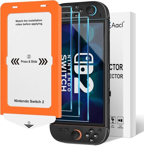 AACL 3 Pack for Nintendo Switch 2 2025 Screen Protector Glass [6.7"] | HD Clear, Alignment Tool, Bubble Free, Anti-Scratch [9H Tempered Glass] in Kuwait