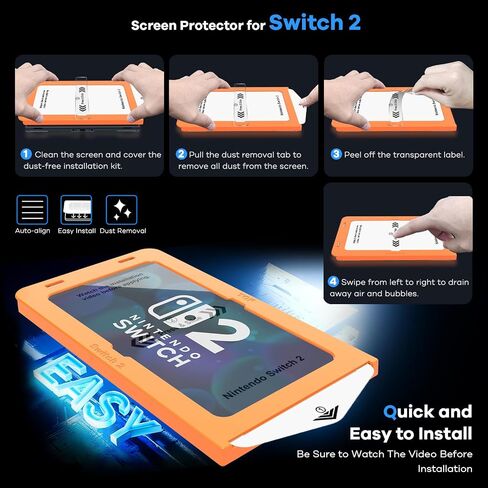 AACL 3 Pack for Nintendo Switch 2 2025 Screen Protector Glass [6.7"] | HD Clear, Alignment Tool, Bubble Free, Anti-Scratch [9H Tempered Glass] in Kuwait