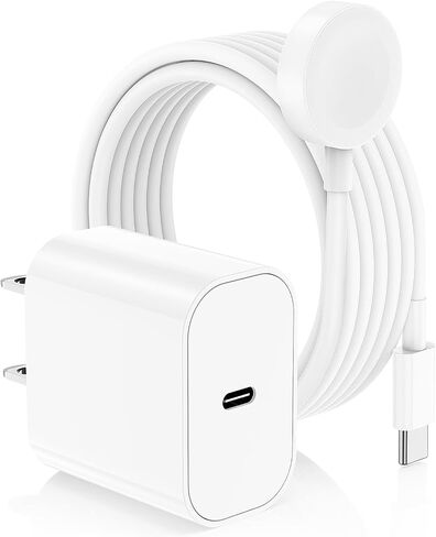 Apple Watch Charger, [ MFi Certified ] iPhone Magnetic iWatch Charger to 6ft USB C Fast Charging Cable Cord Long and Type C Wall Charger Block Plug for iWatch Series 11/10/9/Ultra/8/7/SE/SE2/6/5/4/3/2 in Saudi Arabia