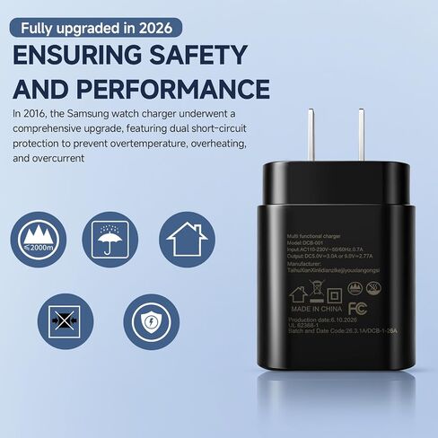 2 in1 Samsung Watch Charger,25W USB C Fast Charger Compatible with Galaxy Watch 8/7/6/6 Classic/5 Pro/5/4 /4 classic/3/Active2/1 and GalaxyS25/24/S23 /S22/21 Note/Z Fold 7(5ft) in Saudi Arabia