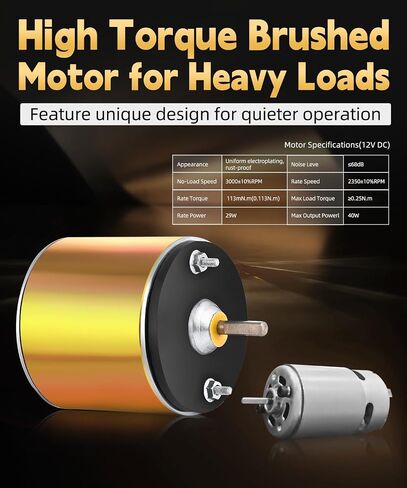 ZOHAN 12V Motor for Deer Feeder - 1/4" Shaft Feeder Replacement Heavy-Duty Motor with Smooth Start and Stop,S-Plug Connector for Automatic Feeding Kit,Compatible with Tomaki,Wildgame Game Feeder Timer in Kuwait