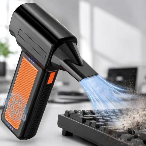 250000RPM Electric Air Duster for Keyboard: One Blow Clears Dust and Crumbs | Powerful & 5 Nozzles More Versatile - Fast Charging Rechargeable and Reusable Mini Blower - No More Sticky Keys for PC Gamers in Saudi Arabia