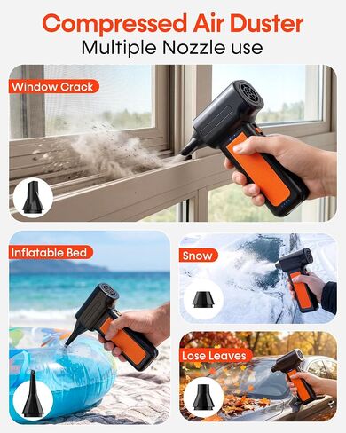 250000RPM Electric Air Duster for Keyboard: One Blow Clears Dust and Crumbs | Powerful & 5 Nozzles More Versatile - Fast Charging Rechargeable and Reusable Mini Blower - No More Sticky Keys for PC Gamers in Saudi Arabia