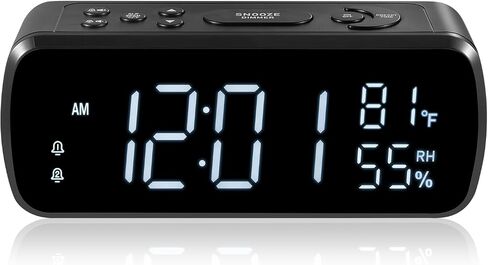 G Keni Digital Alarm Clock with FM Radio for Bedroom | 2 Alarms with Large LED Display,Snooze,USB Charger,Preset, Dimmer,Sleep Timer,Temperature,Relative Humidit,Adjustable Volume in Saudi Arabia