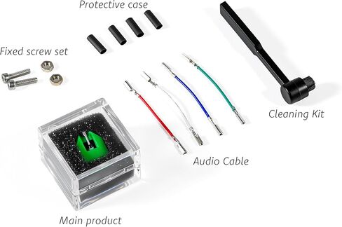 AT-VMN95E Record Player Needle Fits for Audio-Technica AT-LP120X-USB Model | Elliptical Turntable Stylus Replacement for AT-VM95E Cartridge, Include Lead Wires & Stylus Brush in Saudi Arabia