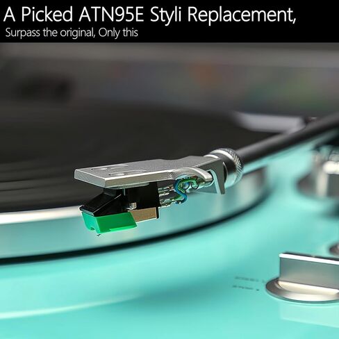 ATN95E Diamond Record Stylus Replacement for Audio Technica AT-LP120-USB Turntables, Compatible with Phono Cartridges AT95E, AT-95, AT-3400, AT-3401, AT-3410, AT-3450, AT-3493, AT-93, AT3451 in Saudi Arabia