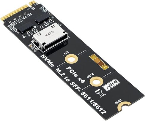 RGEEK M.2 NVME to OCuLink SFF-8612 Adapter, PCIe 5.0 x4 128Gbps to OCuLink | SFF-8611 4i Host Adapter with ReDriver, for eGPU GPU External Graphics Cards and M.2 NGFF SSD 2280 2260 2242 in Saudi Arabia