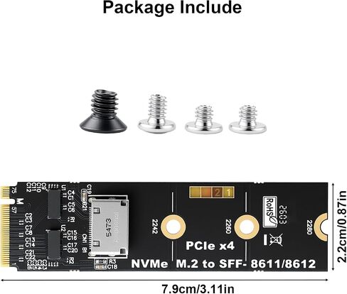 RGEEK M.2 NVME to OCuLink SFF-8612 Adapter, PCIe 5.0 x4 128Gbps to OCuLink | SFF-8611 4i Host Adapter with ReDriver, for eGPU GPU External Graphics Cards and M.2 NGFF SSD 2280 2260 2242 in Saudi Arabia