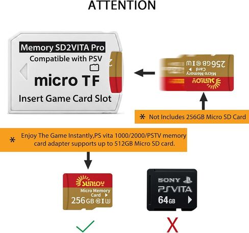 SD2Vita 6.0 PS Vita Memory Card Adapter, Micro SD to PSVita SD Card Adapter Compatible with PSV 1000/2000/PSTV FW 3.60 HENkaku Enso System in Saudi Arabia