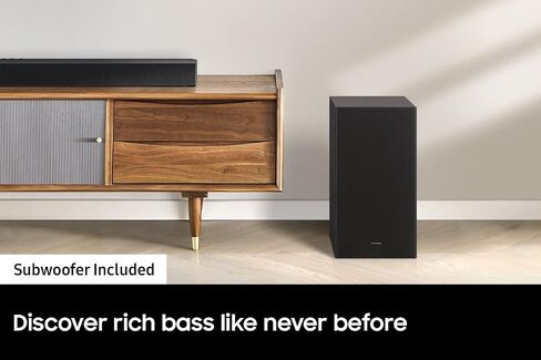 Samsung HW-B550/ZA 2.1ch Soundbar with Dolby Audio, DTS Virtual:X, Subwoofer Included, Adaptive Sound Lite, Bluetooth Multi-Device Connection, Wireless Surround Compatible, 2022, Black in Saudi Arabia