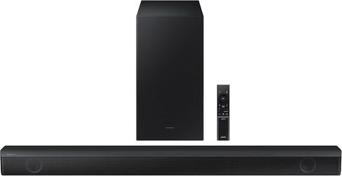 Samsung HW-B550/ZA 2.1ch Soundbar with Dolby Audio, DTS Virtual:X, Subwoofer Included, Adaptive Sound Lite, Bluetooth Multi-Device Connection, Wireless Surround Compatible, 2022, Black in Saudi Arabia