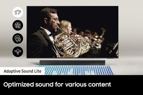 Samsung HW-B550/ZA 2.1ch Soundbar with Dolby Audio, DTS Virtual:X, Subwoofer Included, Adaptive Sound Lite, Bluetooth Multi-Device Connection, Wireless Surround Compatible, 2022, Black in Saudi Arabia