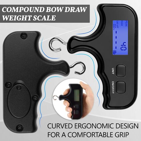 Digital Bow Scale,110Lbs/50kg High Accuracy Archery Draw Weight Scale | With Hook & Peak Hold, Handheld Portable Electronic Hanging Scale for Bow Tuning, Compound Bow, Recurve Bow & Luggage in Saudi Arabia