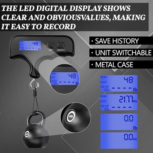 Digital Bow Scale,110Lbs/50kg High Accuracy Archery Draw Weight Scale | With Hook & Peak Hold, Handheld Portable Electronic Hanging Scale for Bow Tuning, Compound Bow, Recurve Bow & Luggage in Saudi Arabia