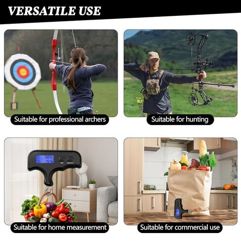 Digital Bow Scale,110Lbs/50kg High Accuracy Archery Draw Weight Scale | With Hook & Peak Hold, Handheld Portable Electronic Hanging Scale for Bow Tuning, Compound Bow, Recurve Bow & Luggage in Saudi Arabia