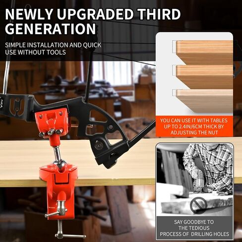 360° Rotating Universal Bow Vise for Compound & Recurve Bow Tuning | 360° full swivel, sturdy metal build, non-marring padded clamp, removable bench mount, home workbench & archery workshop in Saudi Arabia