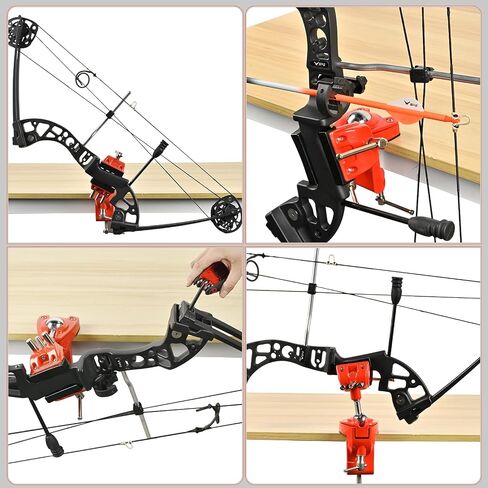 360° Rotating Universal Bow Vise for Compound & Recurve Bow Tuning | 360° full swivel, sturdy metal build, non-marring padded clamp, removable bench mount, home workbench & archery workshop in Saudi Arabia