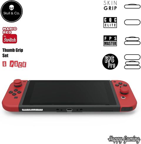Skull & Co. Skin, CQC and FPS Thumb Grip Set Joystick Cap Analog Stick Cap for Nintendo Switch Joy-Con Controller - Dark Red, 3 Pairs(6pcs) in Kuwait