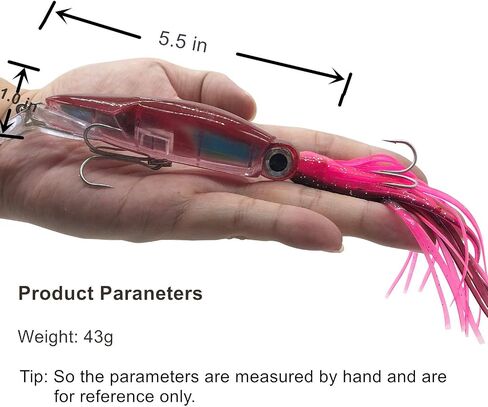 4Pcs Large Simulation Squid Fishing Lures Bait Kit,3D Holographic Eyes，Built-in Multicolored Lead Blocks Through Heavy Duty ，Stable and Tempting in Kuwait