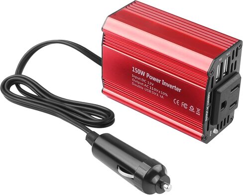 150W Car Power Inverter DC 12V to AC 110V with 3.1A Dual USB Charging Ports, Universal Car Outlet Adapter for LaptopComputerDVD and Household Appliances in Saudi Arabia