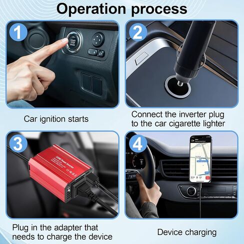 150W Car Power Inverter DC 12V to AC 110V with 3.1A Dual USB Charging Ports, Universal Car Outlet Adapter for LaptopComputerDVD and Household Appliances in Saudi Arabia
