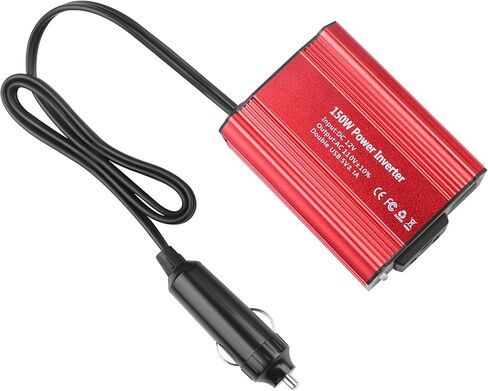 150W Car Power Inverter DC 12V to AC 110V with 3.1A Dual USB Charging Ports, Universal Car Outlet Adapter for LaptopComputerDVD and Household Appliances in Saudi Arabia