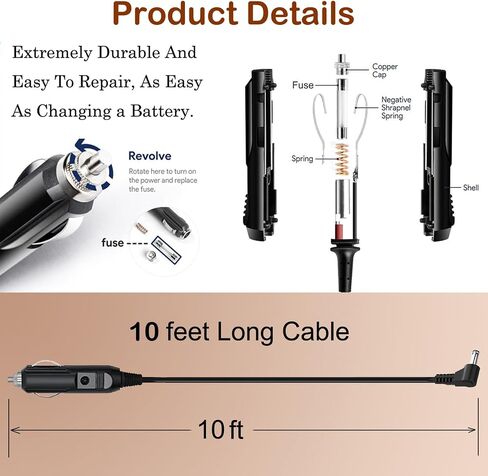 Car 12V Adapter for Thinkware TWA-SH Dash Cam F70 F100 F200 FA200 F550 F750 | F770 F790 F800 Q200 Q800 Q1000 U1000 U3000 DC Power Supply Charger in Saudi Arabia