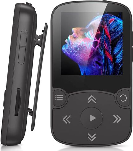 AGPTEK 64GB MP3 Player with Clip, A65 Bluetooth 5.3 Music Player for Sports | with FM Radio, Voice Recorder for Running, Supports up to 128GB TF Card, Rose Red in Saudi Arabia