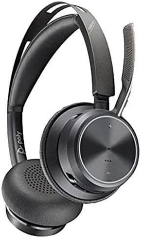 Poly - Voyager Focus 2 UC USB-A Headset (Plantronics) - Bluetooth Dual-Ear (Stereo) Headset with Boom Mic - USB-A PC/Mac Compatible - Active Noise Canceling - Works with Teams (Certified), Zoom & more in Saudi Arabia