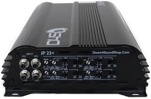 DOWN4SOUND JP234 Black Gloss | 2000W 4-Channel Class D Car Audio Amplifier, 234W x 4 @ 14.4V - 4 ohms, 334W x 4 @ 14.4V - 2 ohms, Multi-Speaker System in Saudi Arabia