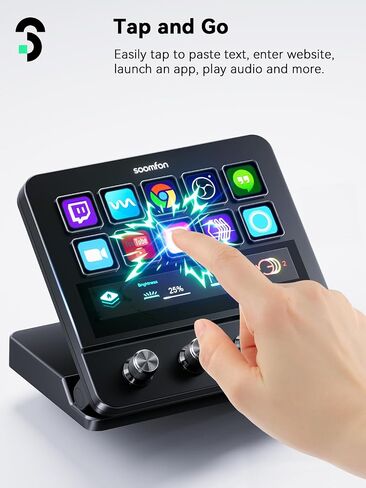 SOOMFON Stream Controller Studio Deck 10 Macro Keys, 4 Dials, 1 Touch Strip | 10 LCD Buttons, Touch Strip Display, 4 Multifunction Dials to Trigger Actions, Compatible with OBS, Twitch, Discords, Youtube in Saudi Arabia