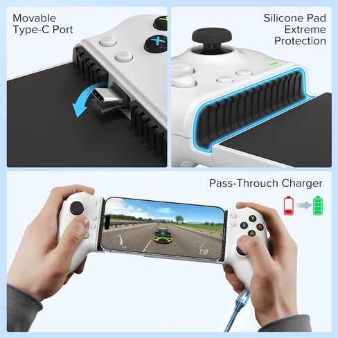 ZIKE Z331 Gaming Controller with Hall Effect Joysticks & Triggers | USB-C Mobile Gamepad for iPhone 15/16/17 & Android，Wireless Controller for PC, Xbox, Steam, Smartphones in Saudi Arabia