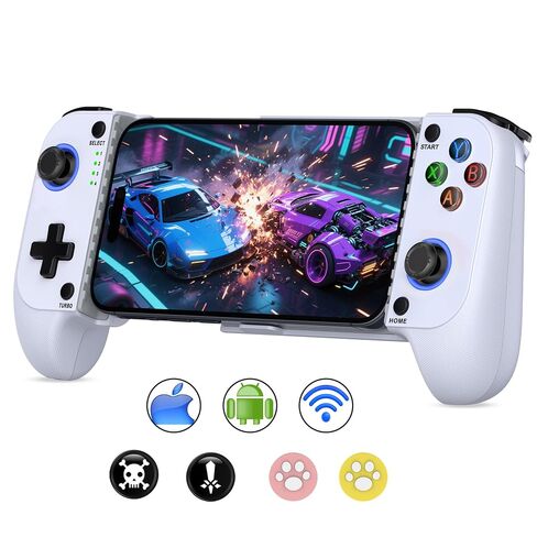 Mobile Game Controllers for iPhone/Android, Hall Effect Phone Controllers Support Phone Case,Game Controllers for Xbox,for PlayStation,Cloud/Steam Gaming (White) in Saudi Arabia