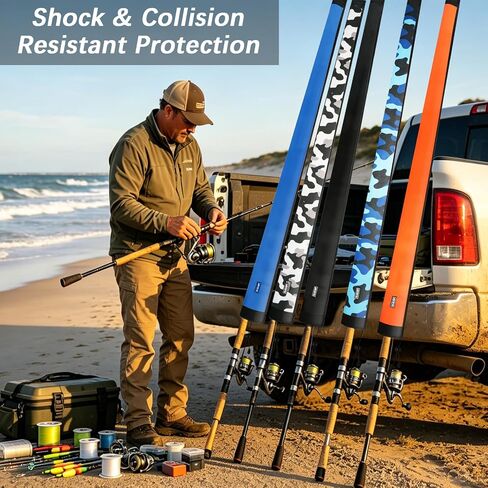 Fishing Rod Protective Sleeve, Neoprene Fishing Pole Socks for Casting, Spinning, Trolling Rod – Lightproof & Puncture Resistant in Saudi Arabia