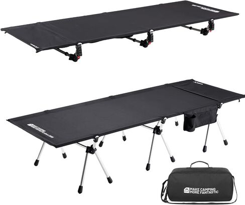 BISINNA Camping Cot for Adults Lightweight Folding Sleeping Cots | Height Adjustable,Support 330lbs,Aluminum Frame,Quick Setup,Portable Camping Bed with Carry Bag Army Sleeping Bed for Outdoor in Saudi Arabia