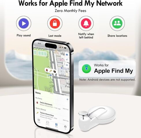 Otag GPS Tracker for Kids Hidden 2pack, Security Tag with Pins Works with Find My (iOS only), Lost Mode, Anti-Removal Tracking Device for Children, Elderly, Pets, Backpack, Vehicles (White) in Saudi Arabia
