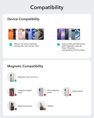 ESR for MagSafe Car Mount Charger 15W with CryoBoost for iPhone 17-12 | Phone Cooling Magnetic Wireless Car Charger, Air Vent & Dashboard Mount, Fast Charger for, S26/S25, Pixel 10 in Saudi Arabia