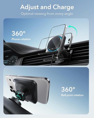 ESR for MagSafe Car Mount Charger 15W with CryoBoost for iPhone 17-12 | Phone Cooling Magnetic Wireless Car Charger, Air Vent & Dashboard Mount, Fast Charger for, S26/S25, Pixel 10 in Saudi Arabia