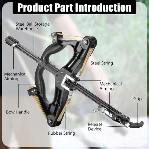 Steel Ball Compound Bow Set for Adults, 40-Round Continuous | Right-Handed Ball Bearing Hunting Bow with Mechanical Sight & Pulley System in Saudi Arabia