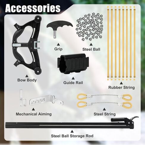 Steel Ball Compound Bow Set for Adults, 40-Round Continuous | Right-Handed Ball Bearing Hunting Bow with Mechanical Sight & Pulley System in Saudi Arabia