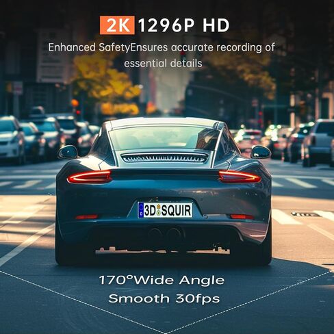 Veement 1296P Dash Cam Front, WiFi Dash Camera for Cars with App | V300 Mini Hidden Design, Night Vision, 170° Lens, Loop Recording, G-Sensor, 256GB Max, Card Not Included, Hardwire Required in Saudi Arabia