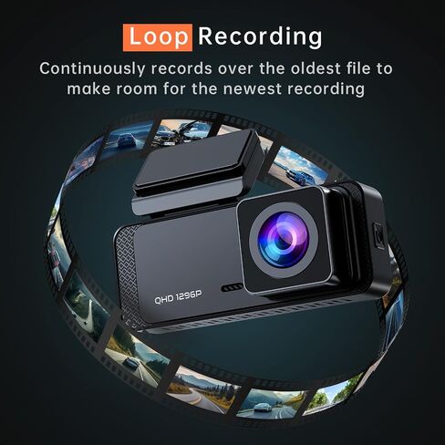 Veement 1296P Dash Cam Front, WiFi Dash Camera for Cars with App | V300 Mini Hidden Design, Night Vision, 170° Lens, Loop Recording, G-Sensor, 256GB Max, Card Not Included, Hardwire Required in Saudi Arabia
