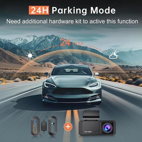 Veement 1296P Dash Cam Front, WiFi Dash Camera for Cars with App | V300 Mini Hidden Design, Night Vision, 170° Lens, Loop Recording, G-Sensor, 256GB Max, Card Not Included, Hardwire Required in Saudi Arabia