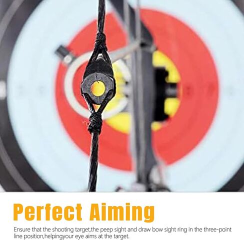 3 PCS 3/16" Archery Peep Sights for Compound Bow Self Aligning Anti-Glare Bow Peep Sight with Stretchable Rubber Tubing Replacement Black in Saudi Arabia